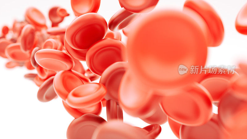 流动的血细胞- 3D渲染